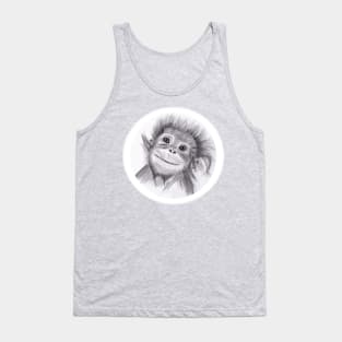 Baby Orangutan Drawing in Pencil Tank Top